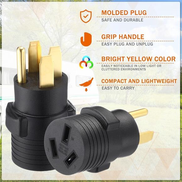 RV Surge Protector 50amp RV Circuit Analyzer 12000J + 14-50P to 10-50R Adapter - Picture 11 of 16